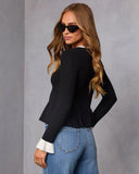 Rouge Rebel Contrast Trim Peplum Top