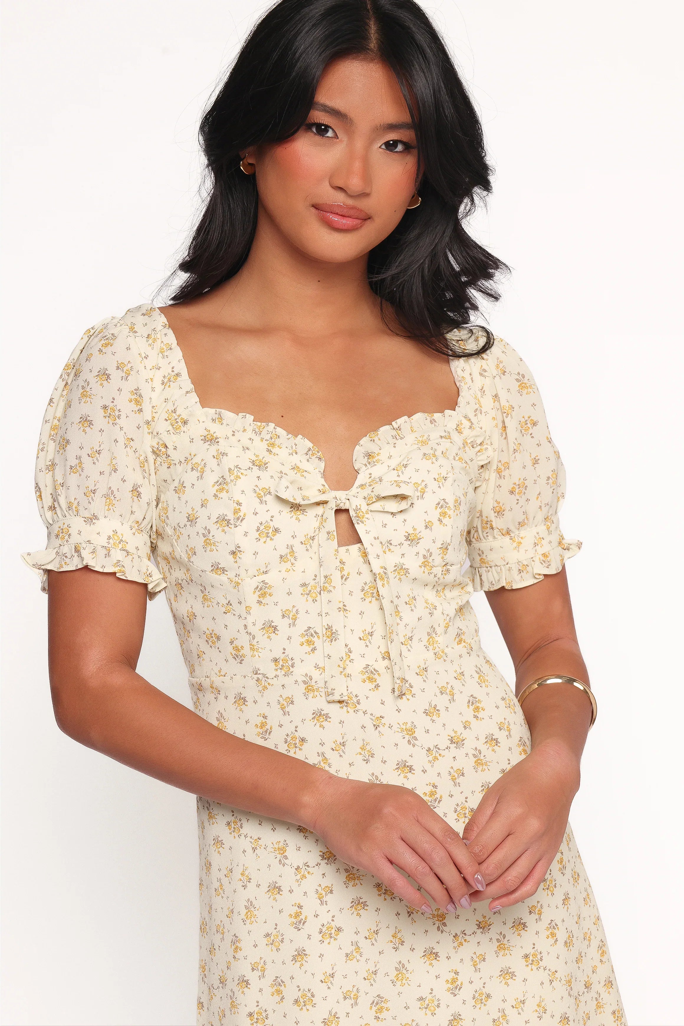 Joss Mini Dress Cream Yellow