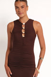 Brody Midi Dress Chocolate