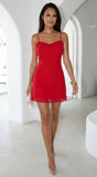 Zarelle Chiffon Mini Dress Red