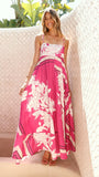 Kaethe Maxi Dress Hot Pink Print