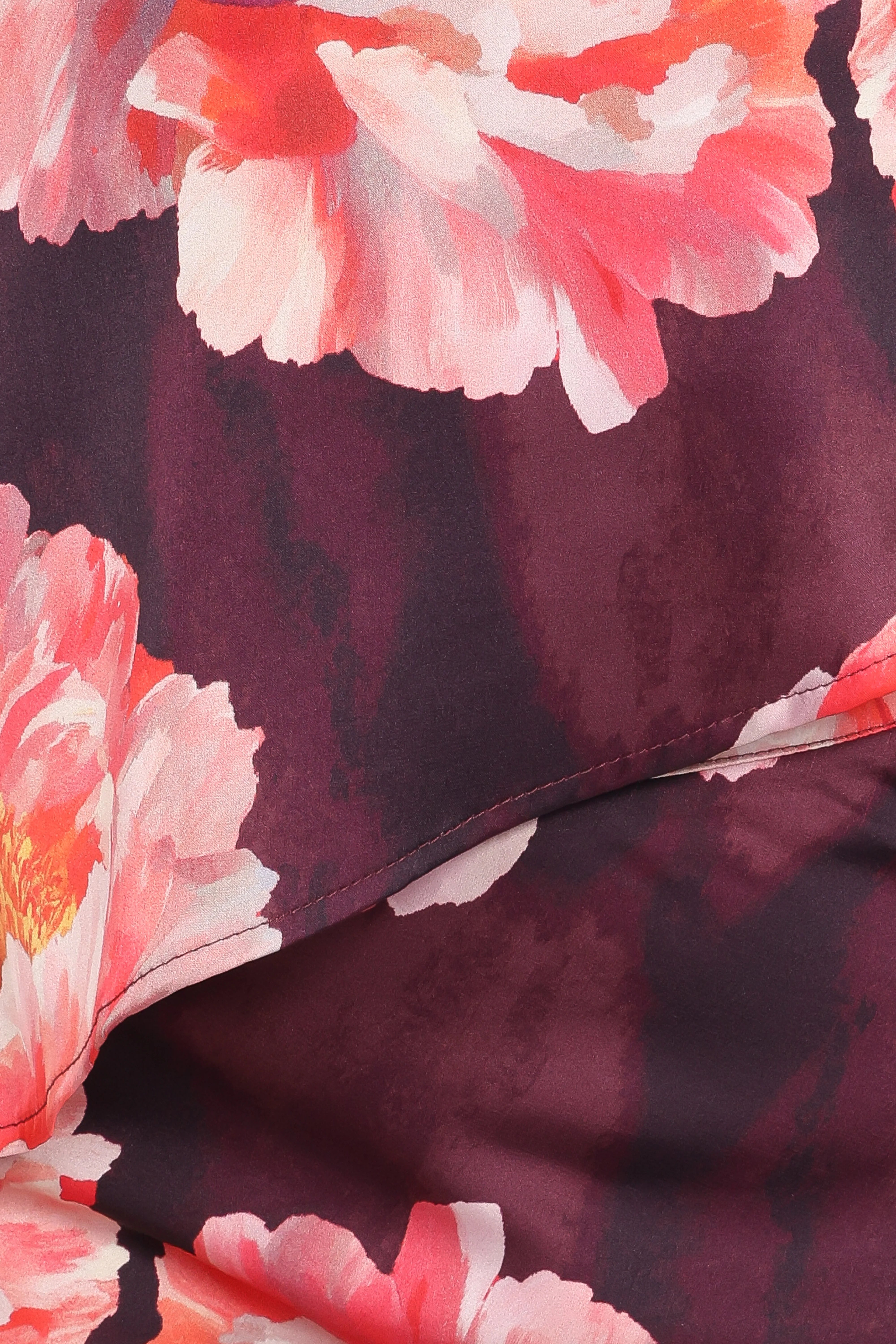 Georgina One Shoulder Skirt Set Burgundy Peony