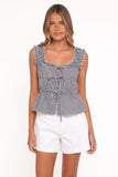 Harper Top Black Gingham