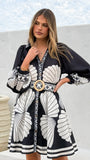 Mariel Long Sleeve Mini Dress Black