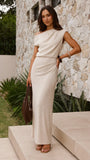 Helana Off Shoulder Maxi Dress Oat