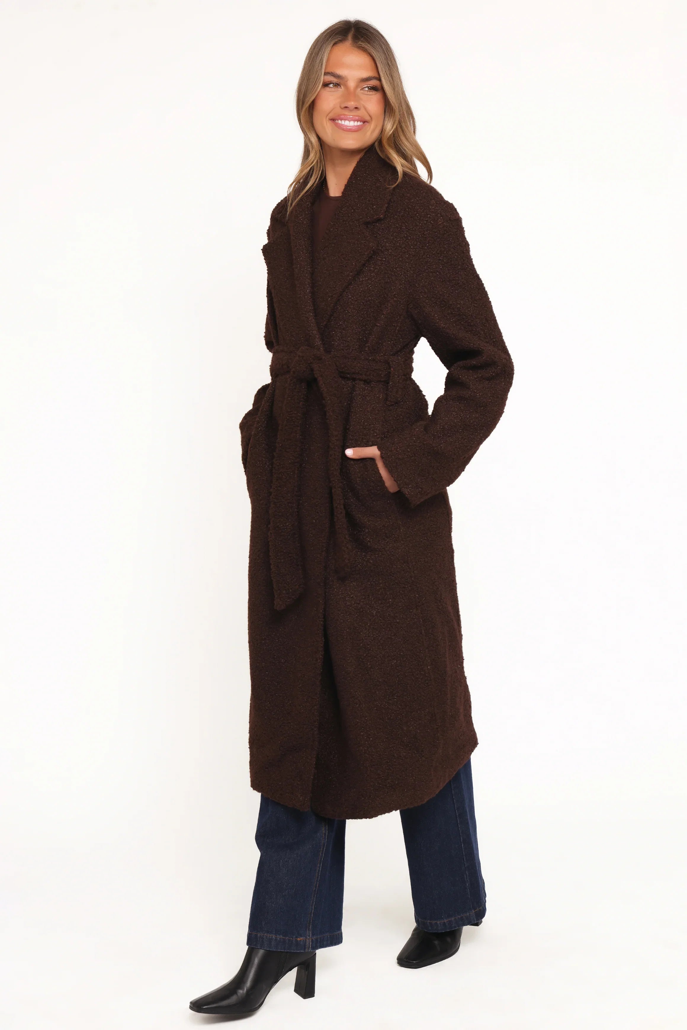Goodie Shearling Coat Chocolate