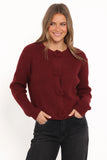 Jones Rosette Cardigan Burgundy