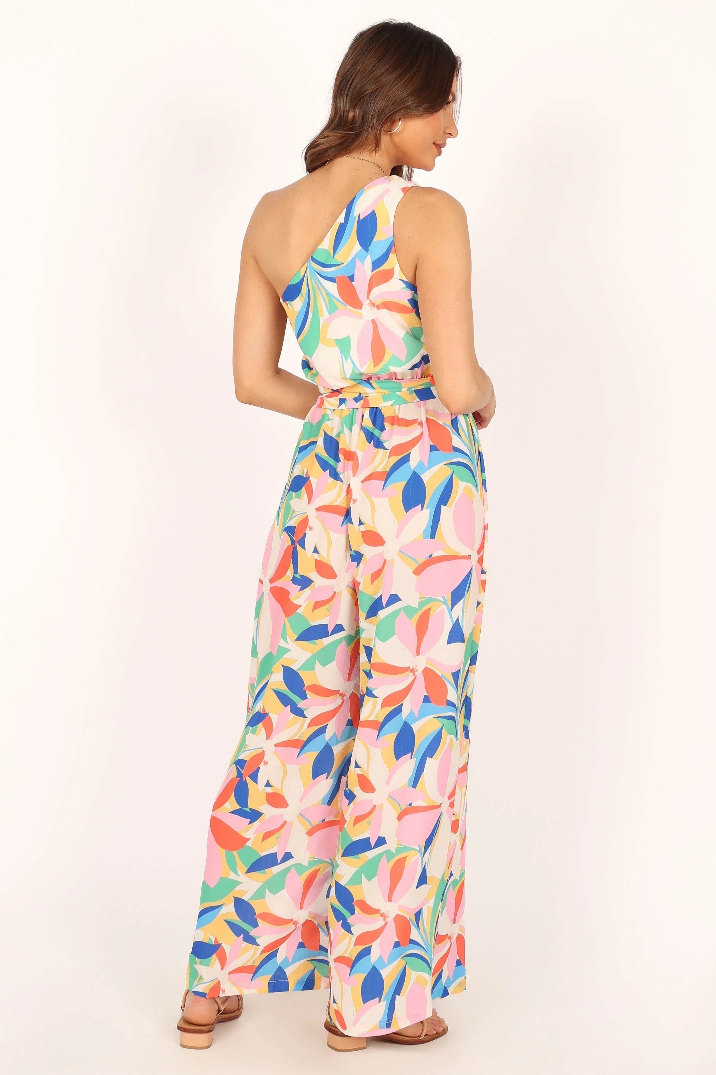 Belinda One Shoulder Jumpsuit Floral