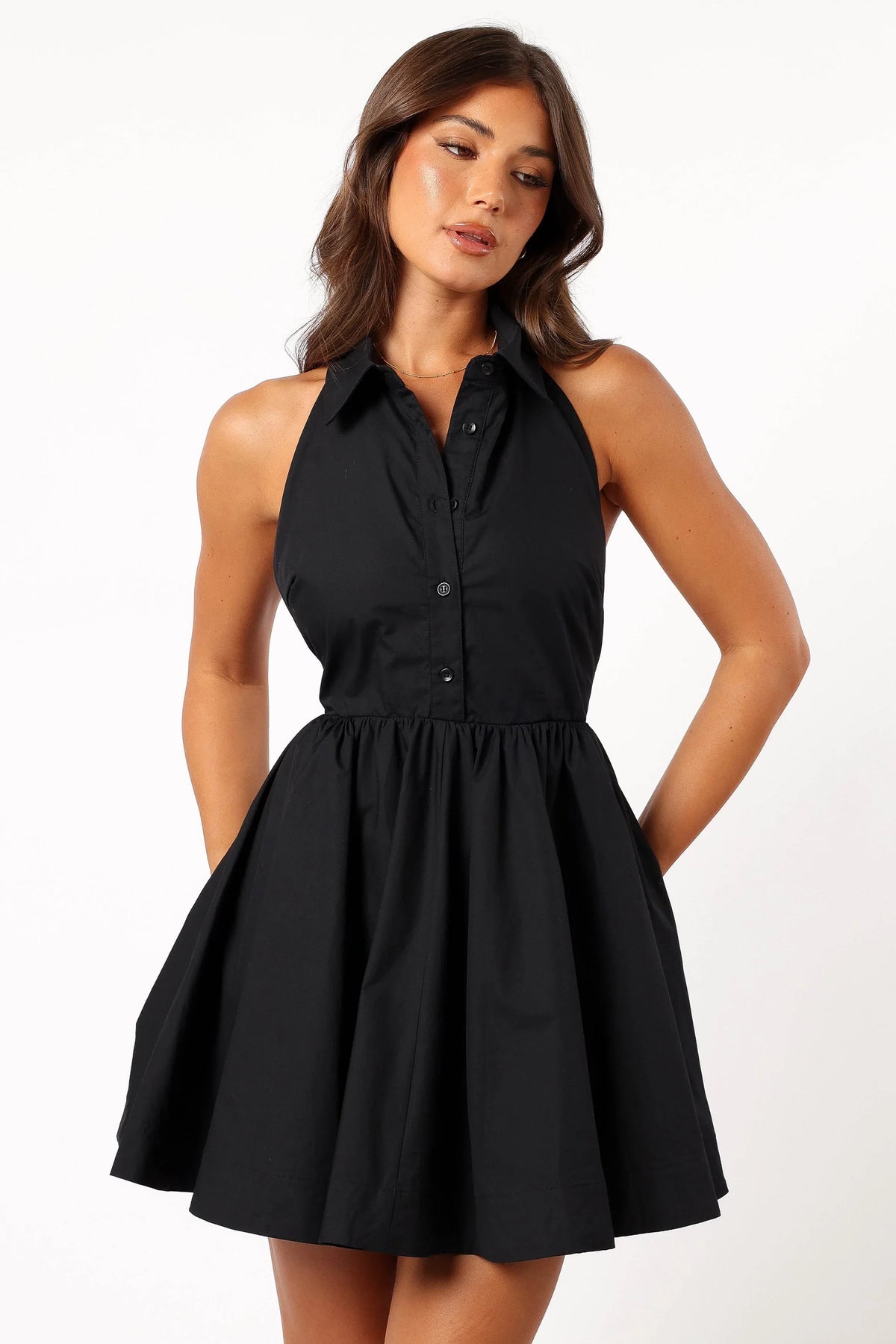 Cheyenne Halterneck Mini Dress Black