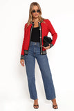 Yorkshire Contrast Hem Cardigan Red