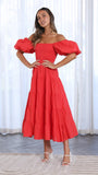 Chyna Midi Dress Red