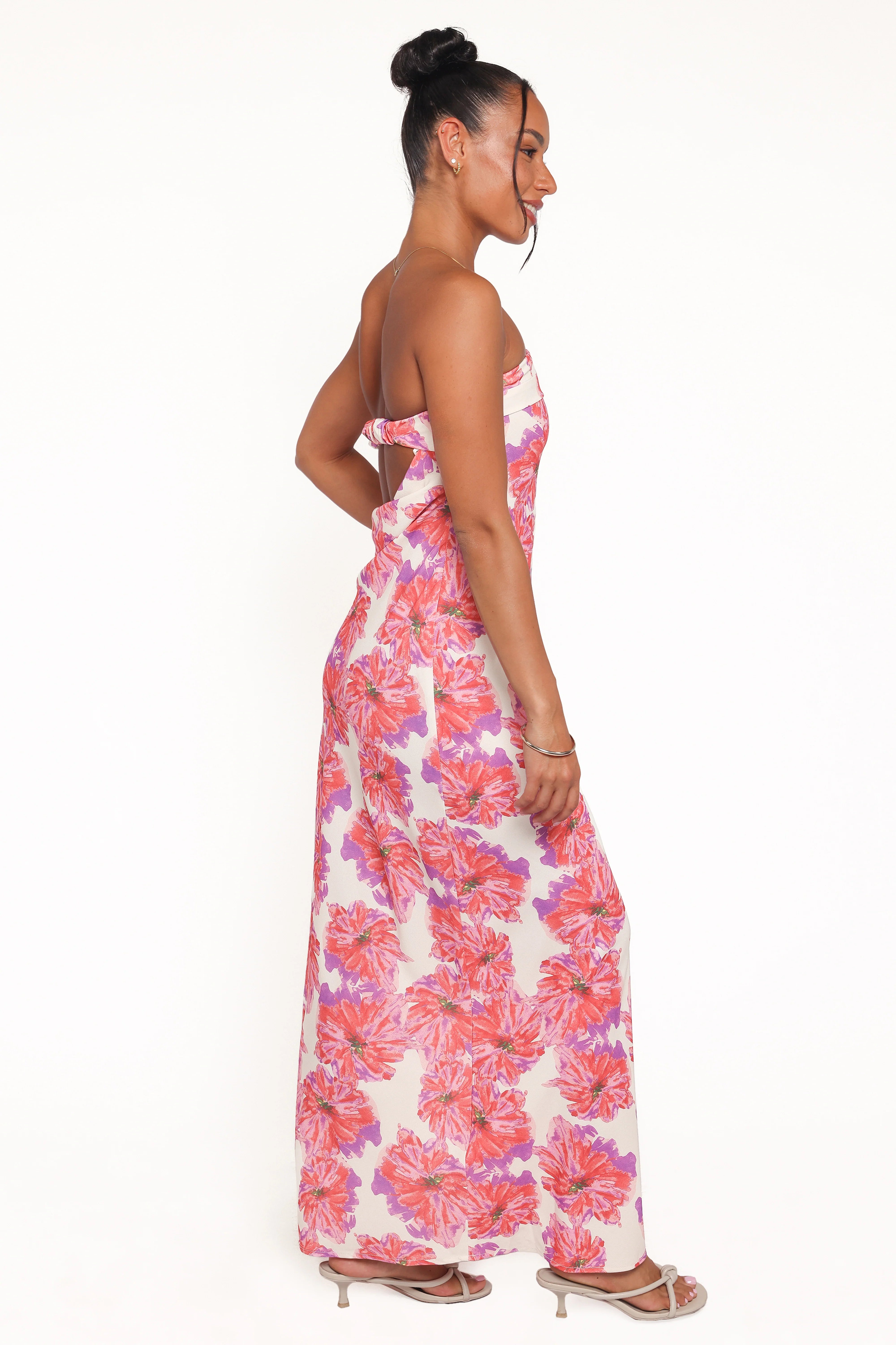 Remmie Strapless Maxi Dress Pink Floral