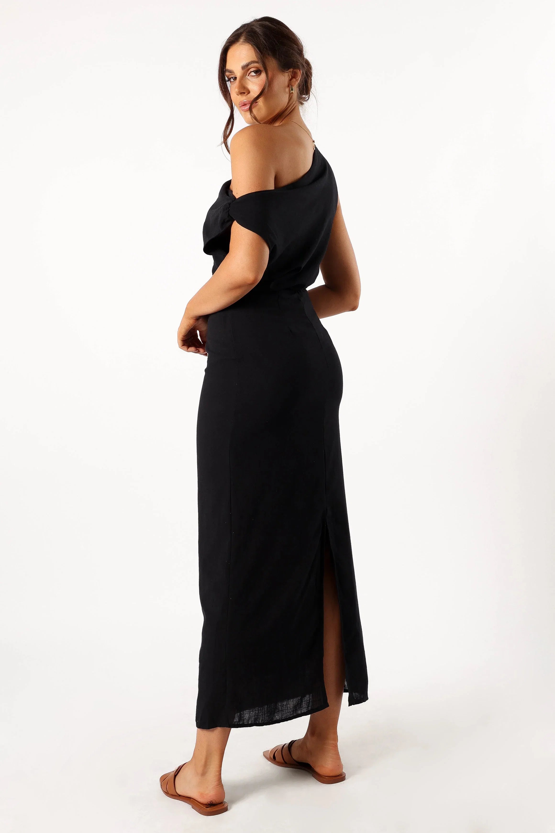 Cosma Off Shoulder Maxi Dress Black