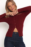 Hatte Cardigan Top Dark Cherry