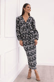 Minelli Pleat Top Black White Floral