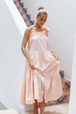 Ava One Shoulder Maxi Dress Peach