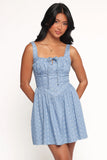Shelton Mini Dress Floral Denim