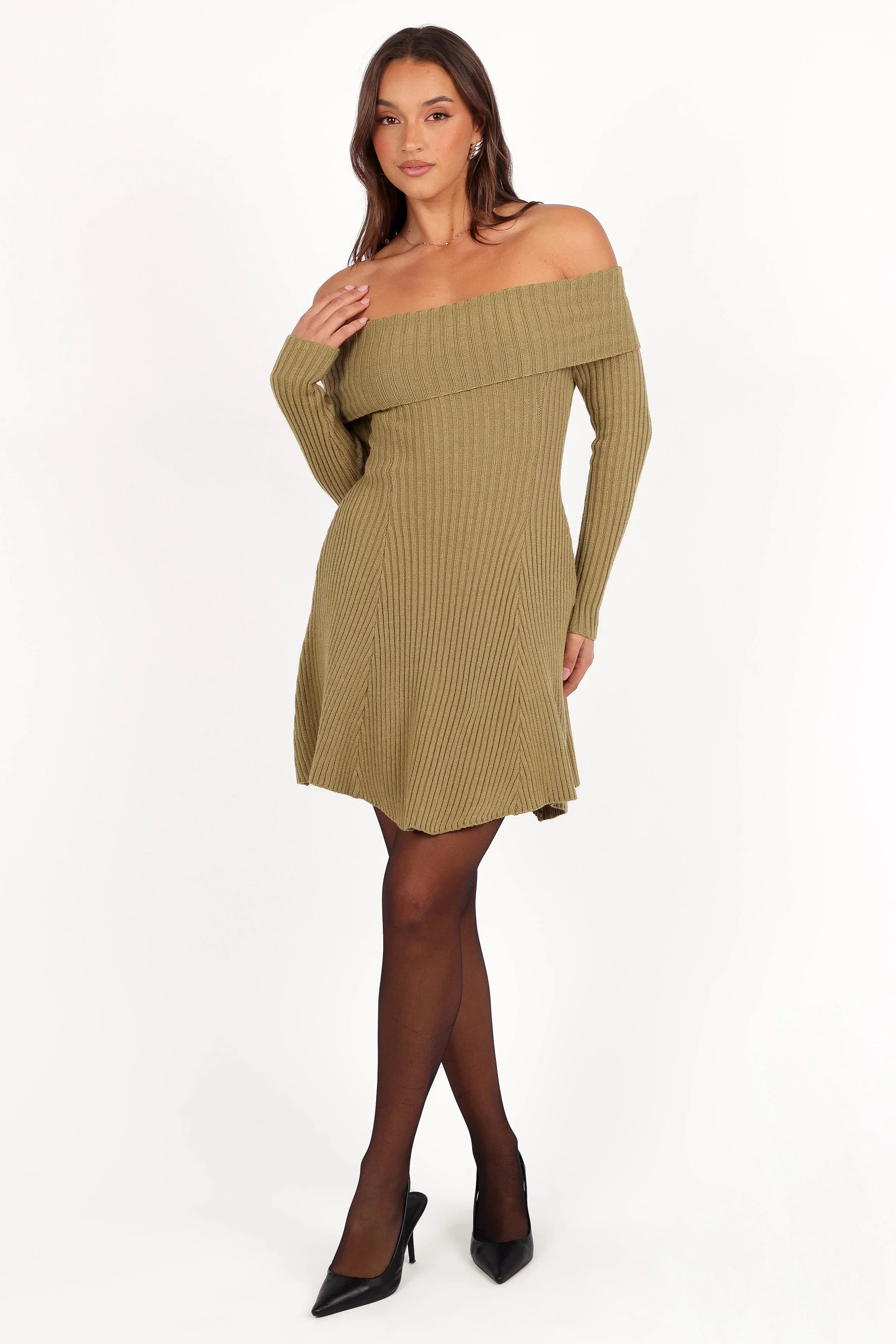 Francisco Long Sleeve Mini Dress Olive