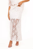 Yonder Sheer Panel Lace Maxi Skirt White
