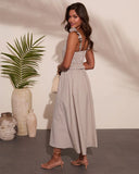 Sun Weathered Smocked Striped Midi Dress