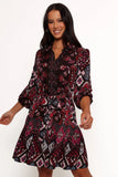 Mandy Long Sleeve Mini Dress Chocolate Brown