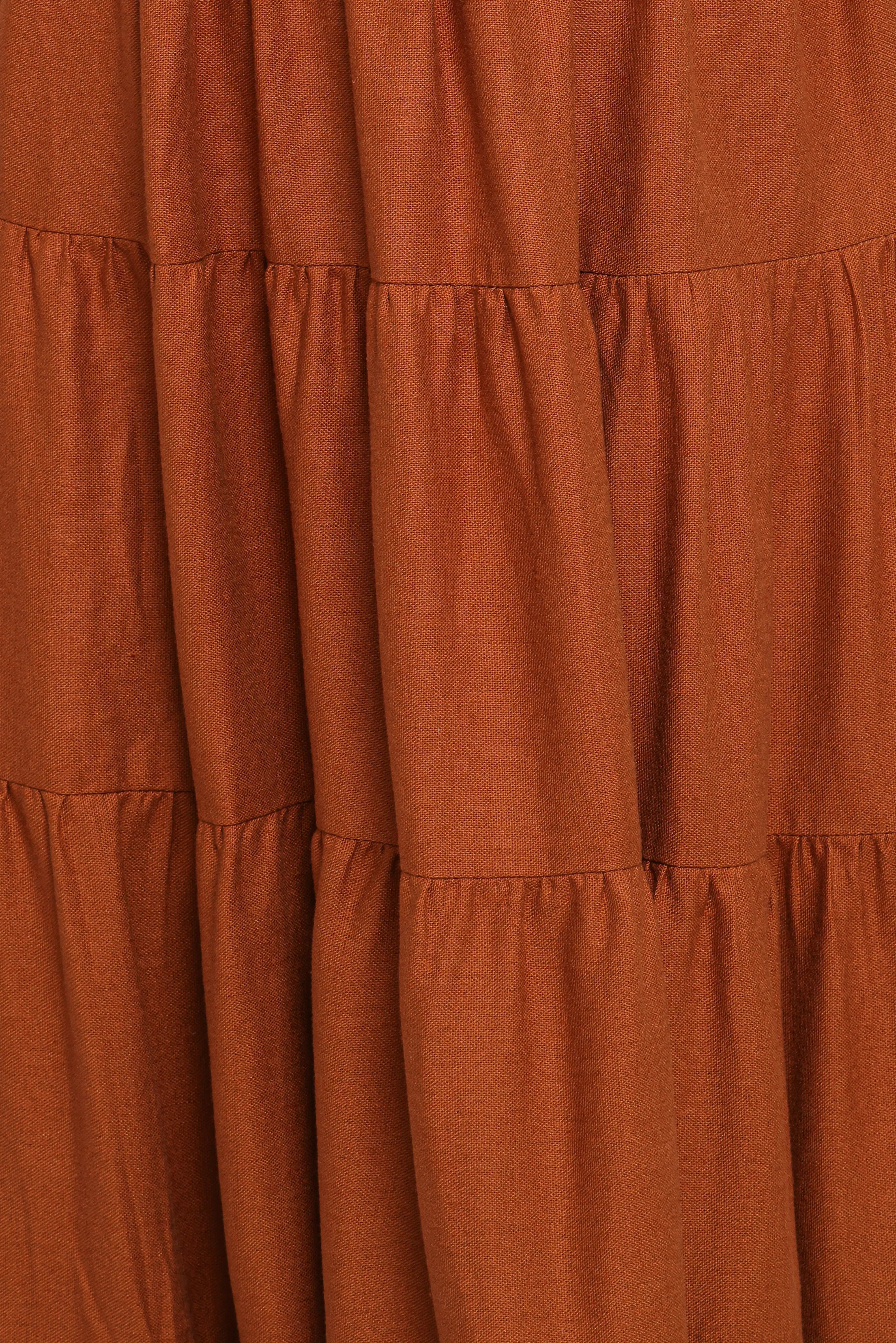 Sitara Strapless Midi Dress Brown