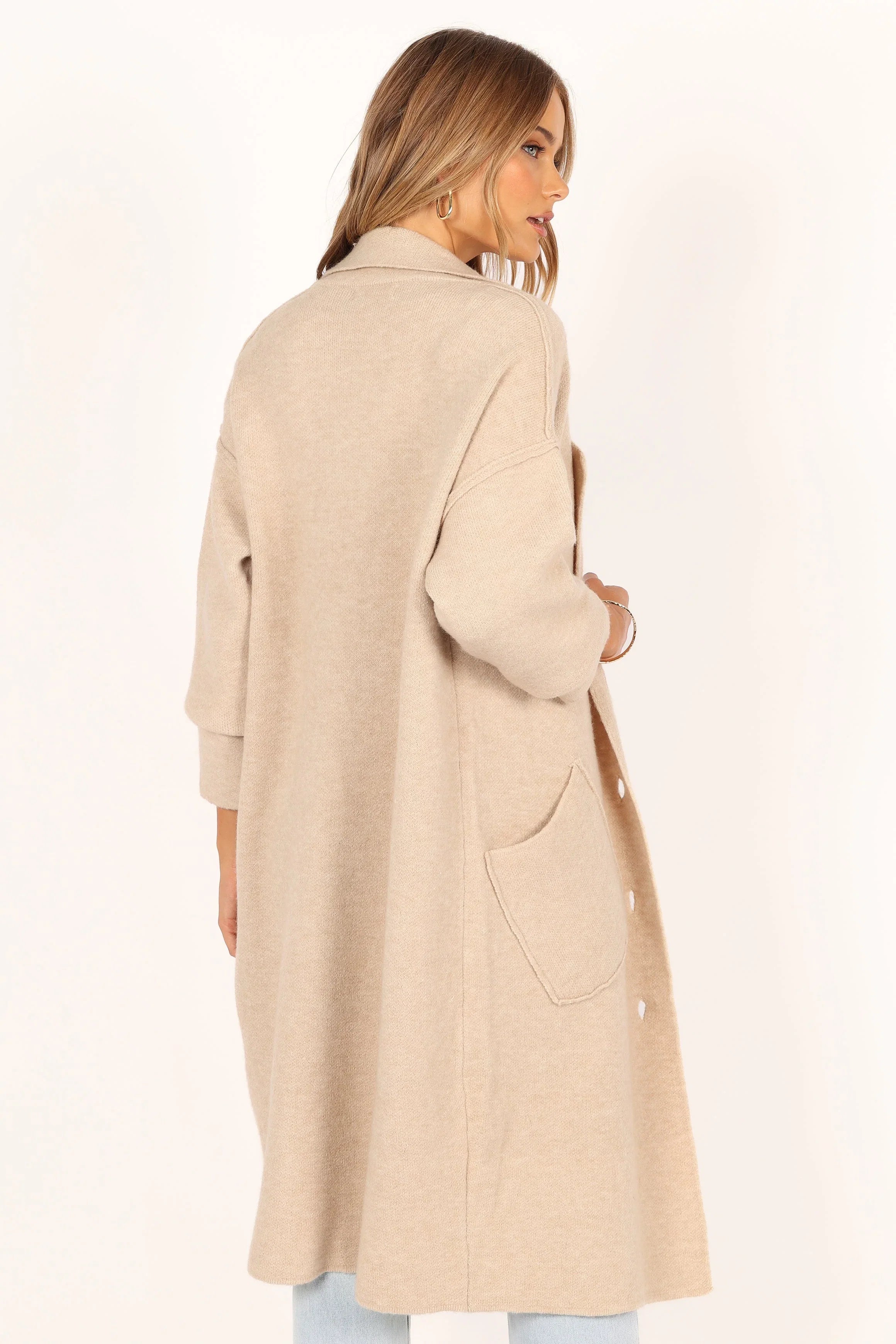 Ivy Button Front Coatigan Oatmeal