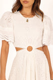 Merletto Cut Out Maxi Dress White