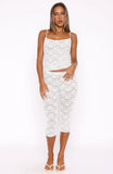 Vibe With Me Lace Capri Pants White