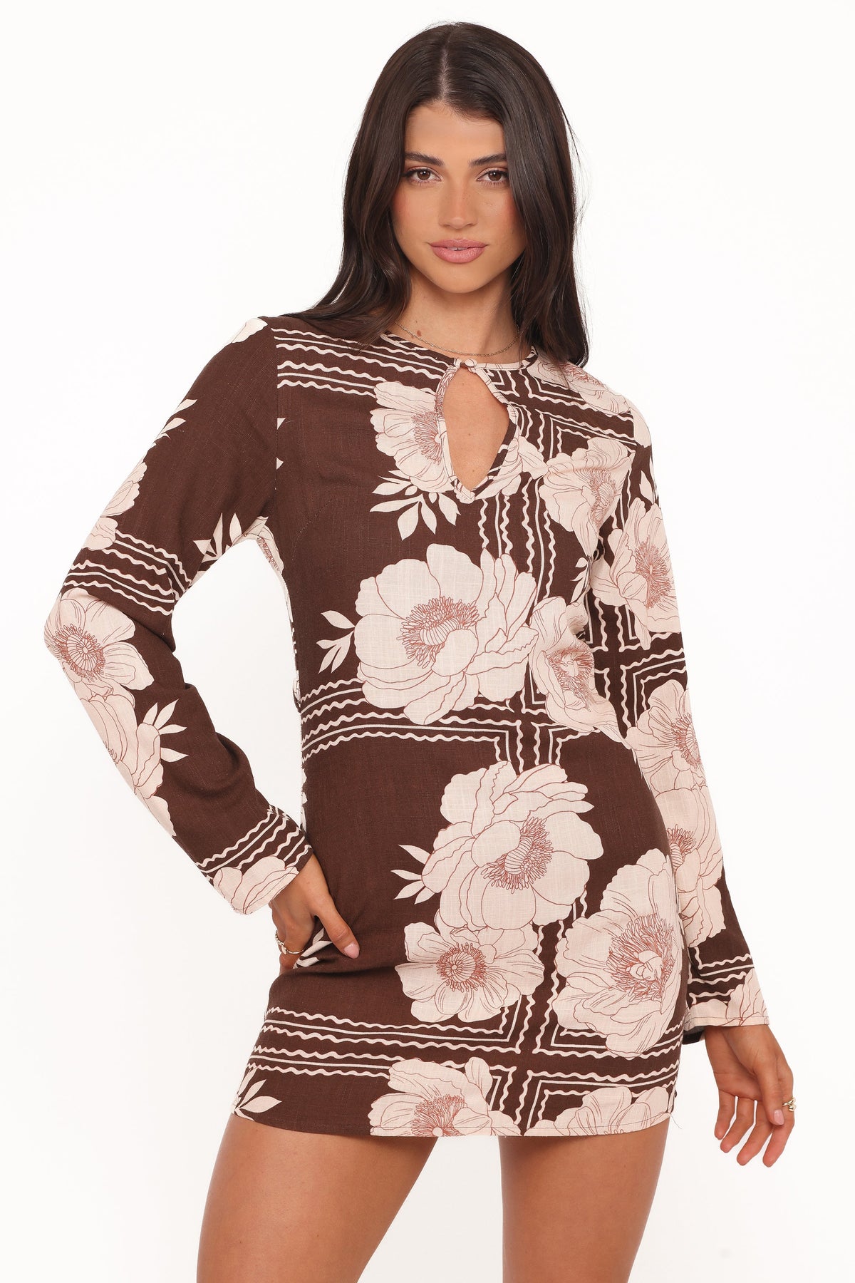 Marylon Mini Dress Brown Floral