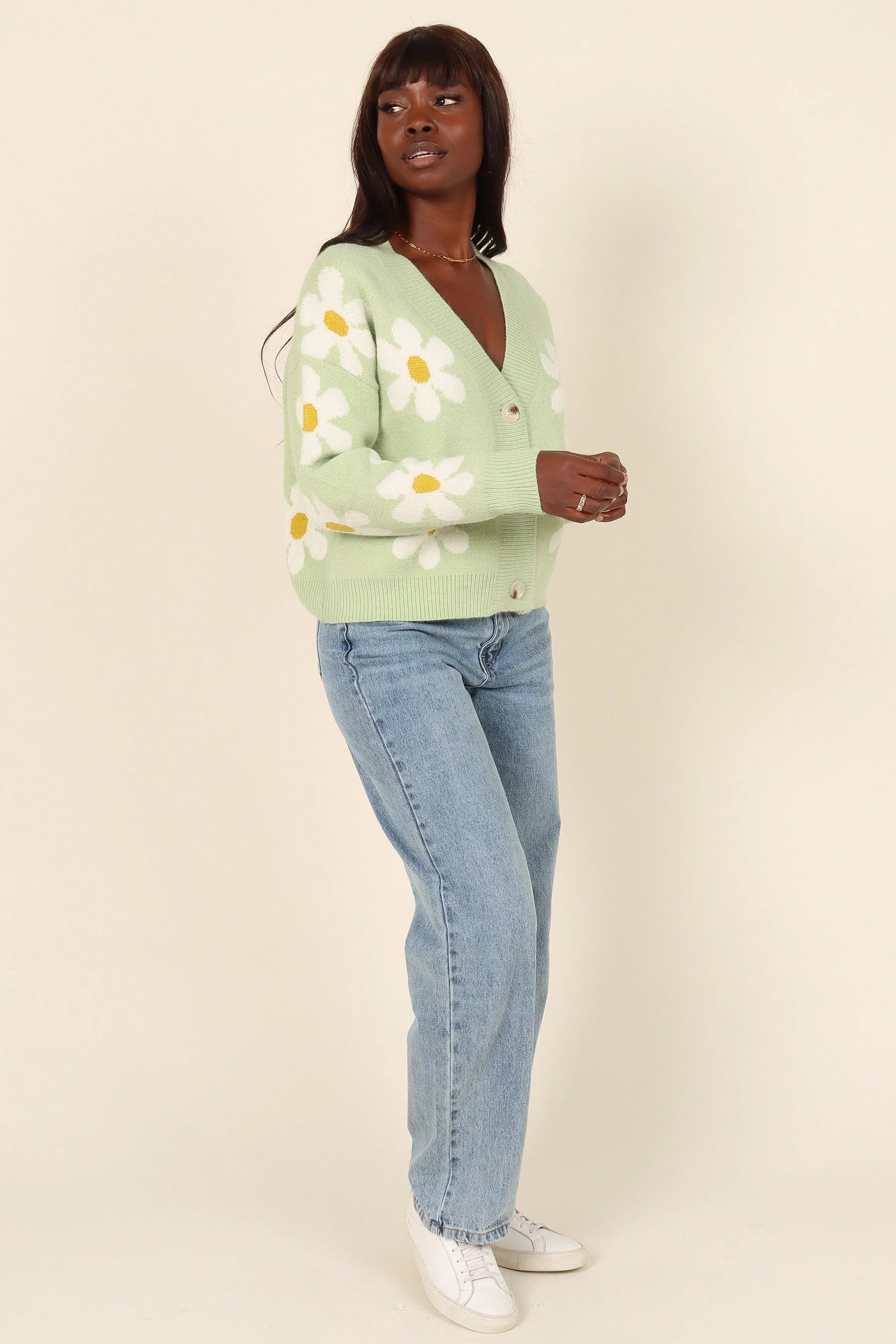 Daisy Cardigan Green