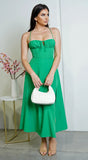 Ellena Slit Midi Dress Green