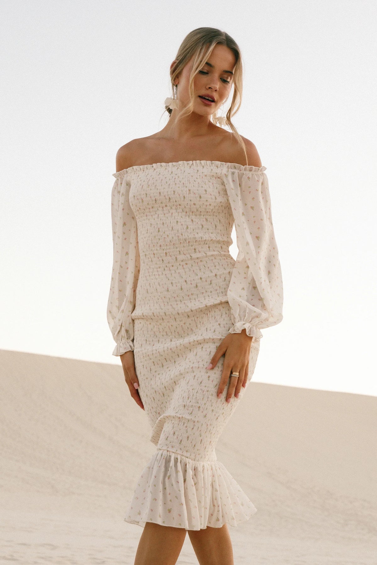 Sara Midi Dress Tiny Blooms