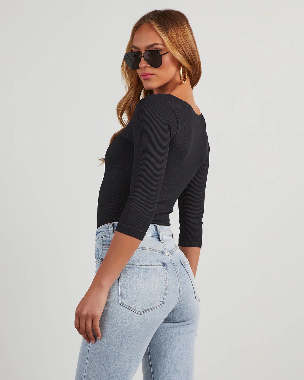 Revival V Neck Ribbed Bodysuit