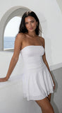 Siana Strapless Ruched Mini Dress Off White