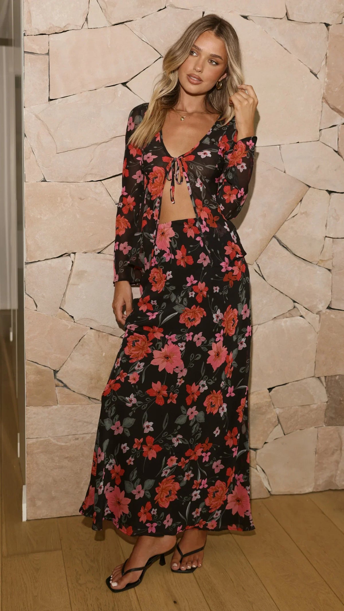 Flo Maxi Skirt Dark Floral