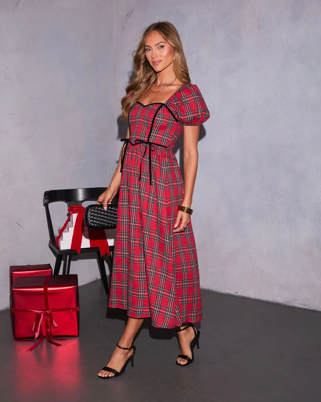 Peppermint Wishes Plaid Maxi Dress
