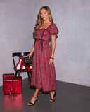 Peppermint Wishes Plaid Maxi Dress