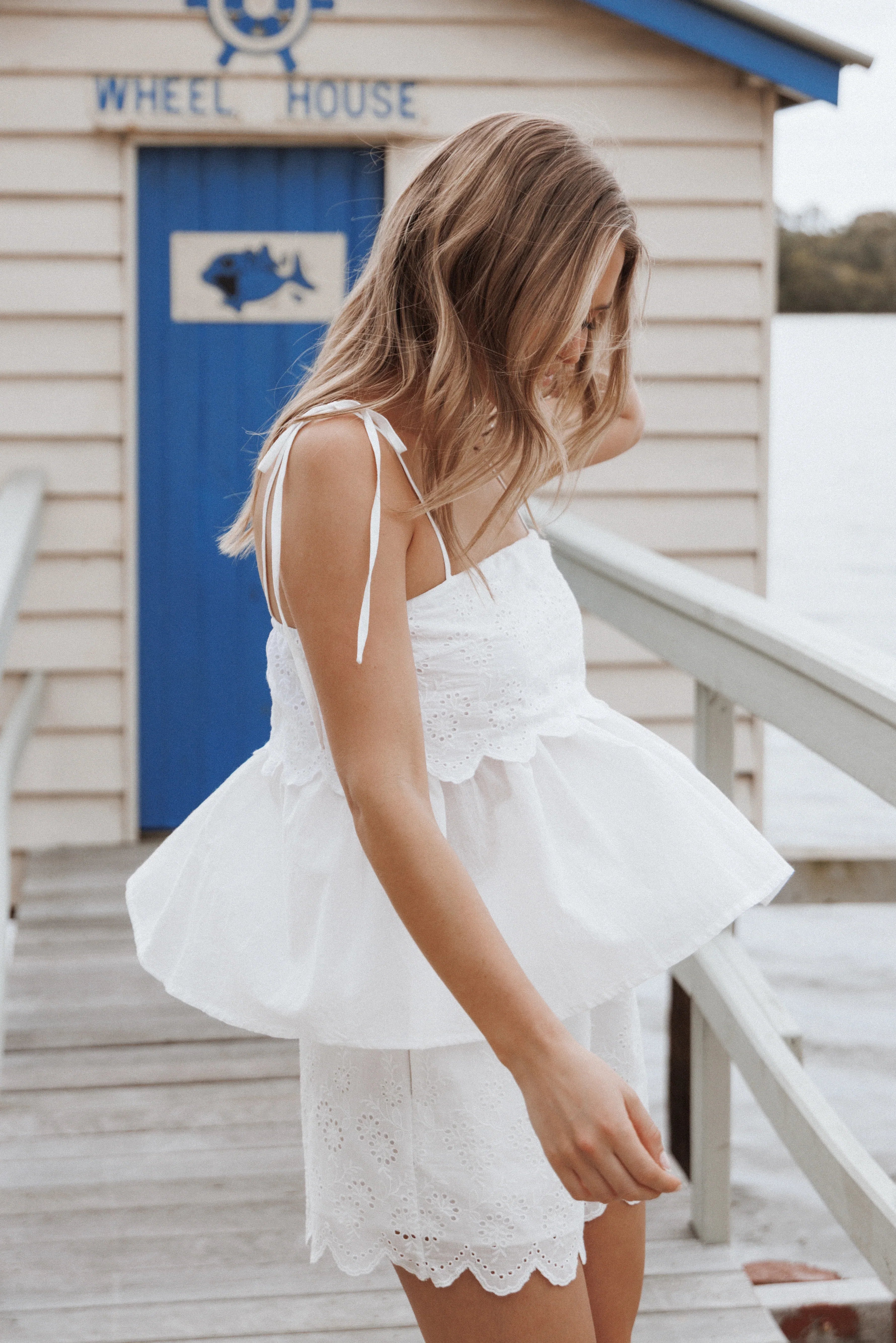 Zera Eyelet Top White