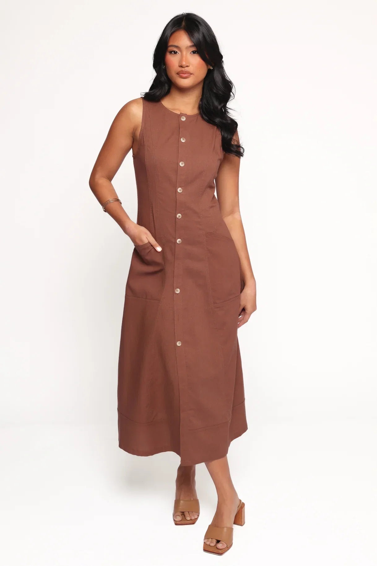 Kingsley Midi Dress Chocolate