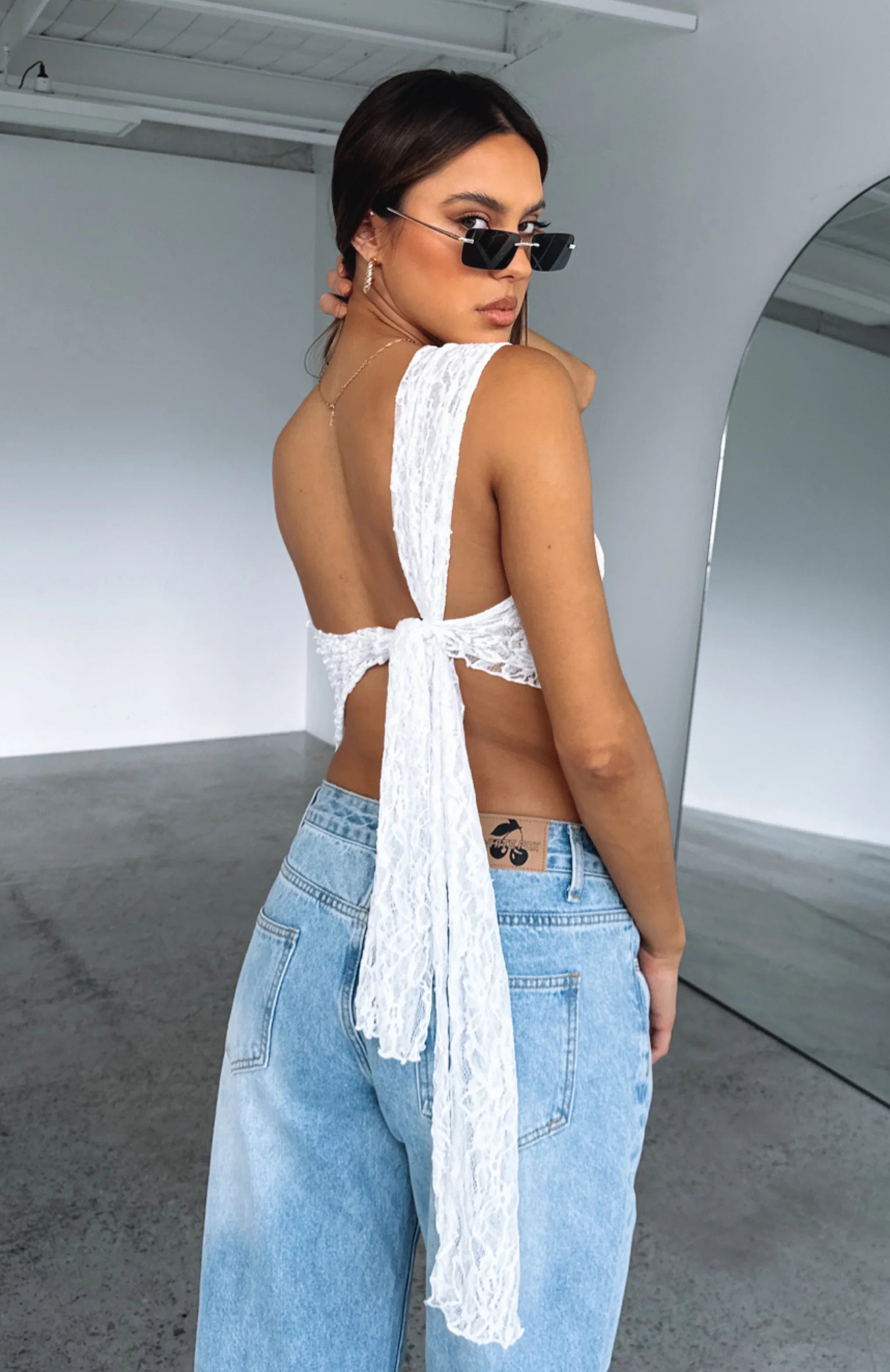 Its A Love Story Lace Top White