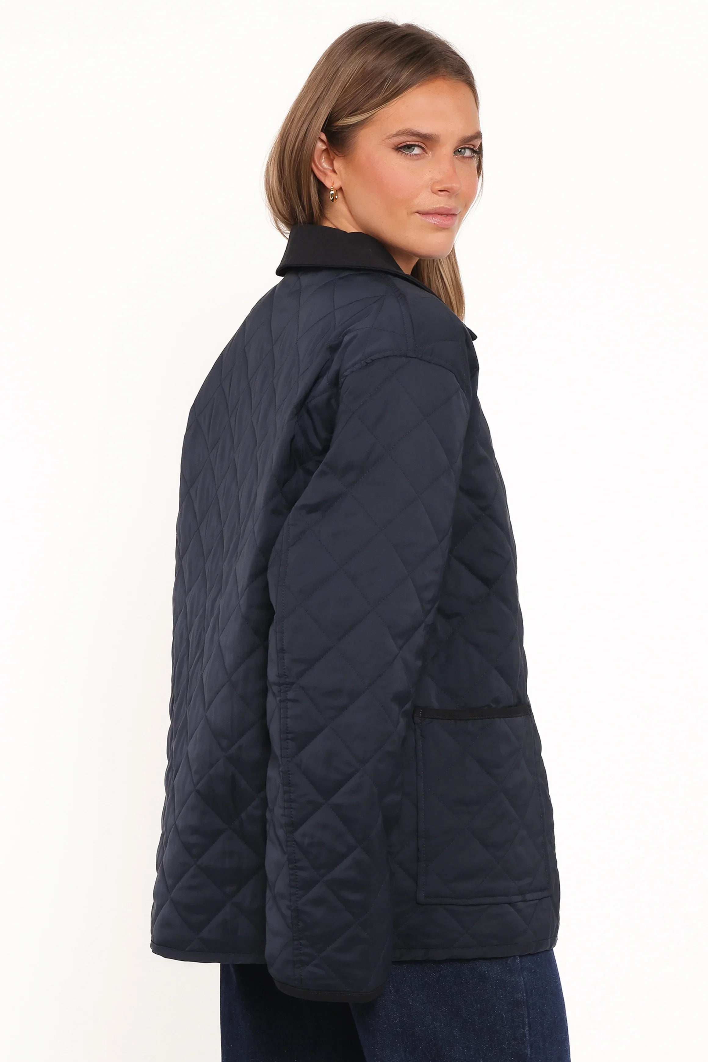 Lynly Quilted Barn Jacket Navy