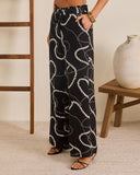Shoreline Escape Relaxed Abstract Print Pants