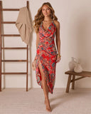 Lelie Velvet Halter Midi Dress