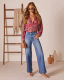Tide Folk Peasant Boho Top