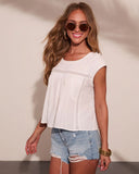 Prairie Angel Embroidered Cap Sleeve Top