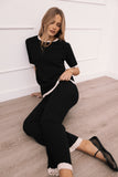 Henrie Knit Set Black Beige