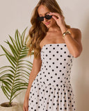 Kristena Drop Waist Polka Dot Midi Dress