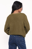 Melody Textured Button Up Cardigan Olive