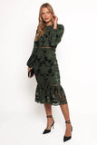 Pierre Long Sleeve Maxi Dress Deep Velvet Green